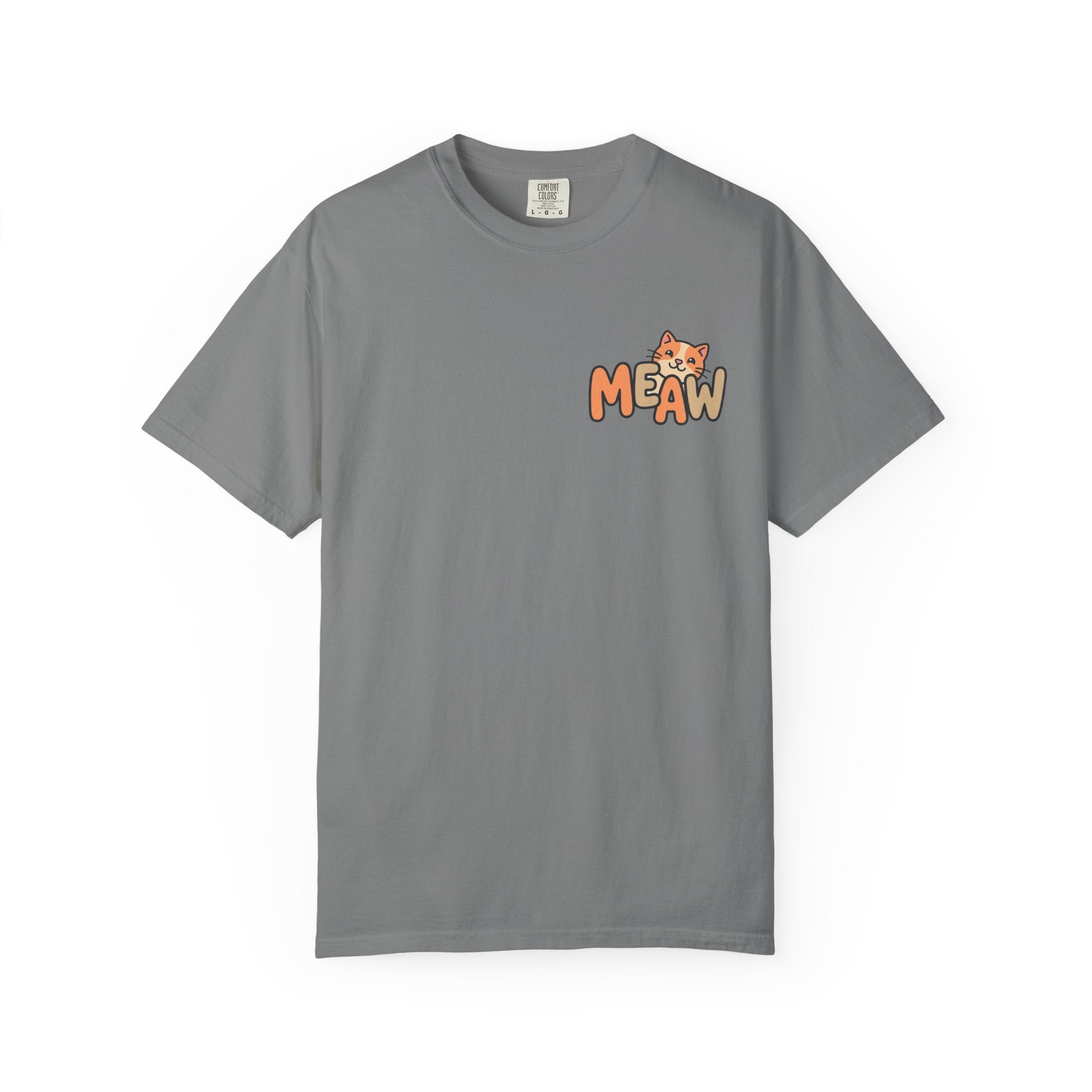 Cat Meaw T-Shirt — Cute Orange Kitten Heart Back Graphic