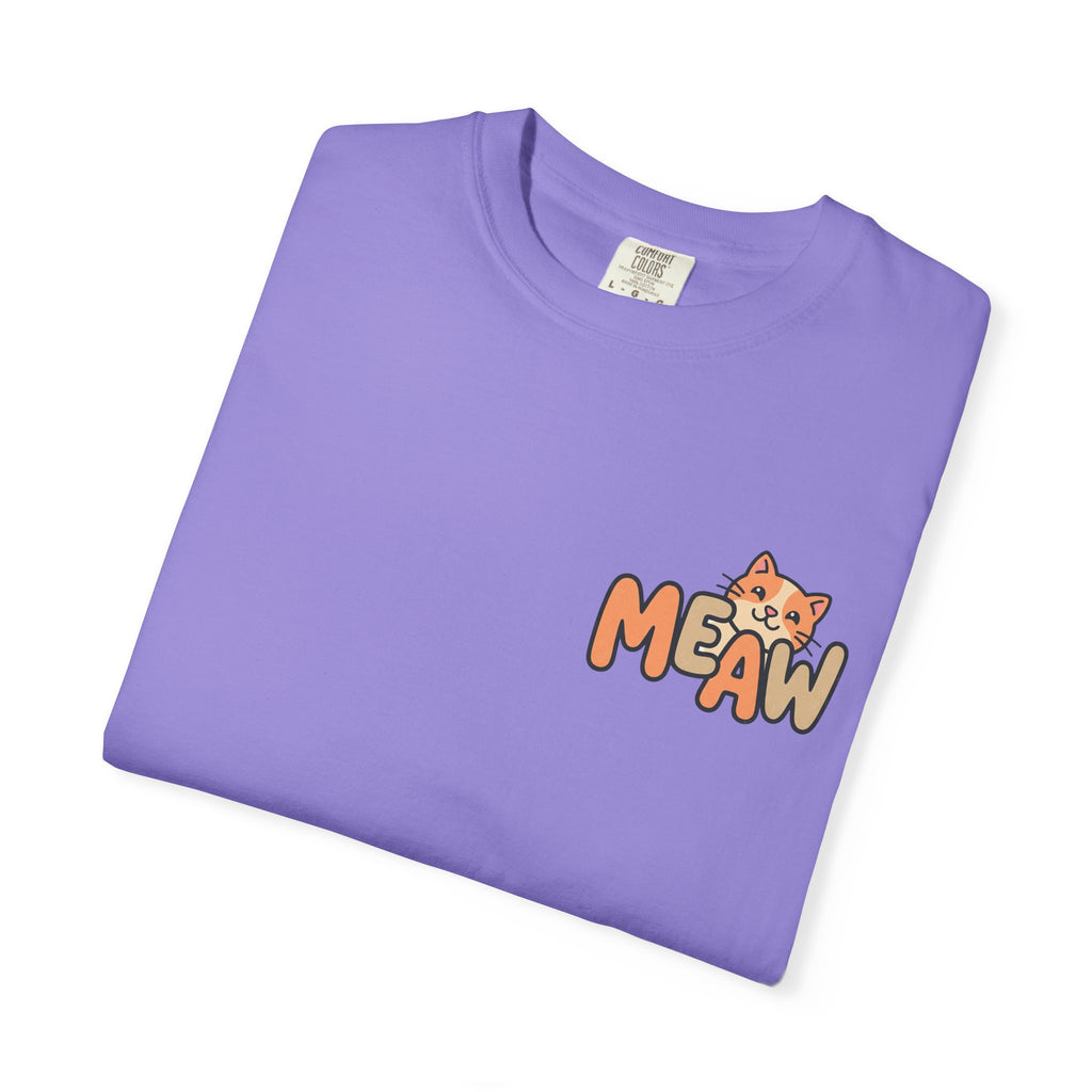 Cat Meaw T-Shirt — Cute Orange Kitten Heart Back Graphic