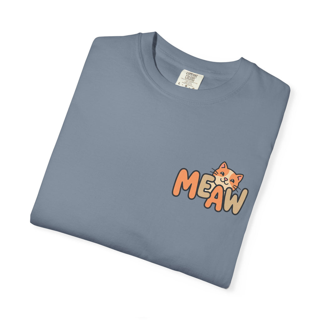 Cat Meaw T-Shirt — Cute Orange Kitten Heart Back Graphic