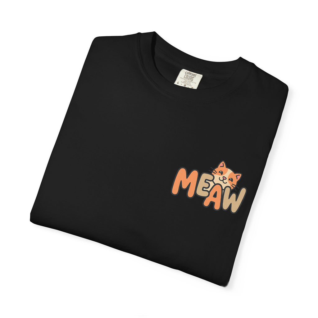 Cat Meaw T-Shirt — Cute Orange Kitten Heart Back Graphic