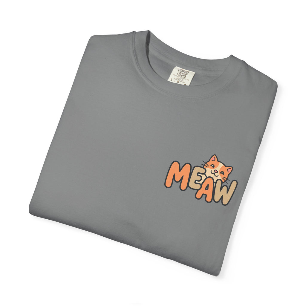 Cat Meaw T-Shirt — Cute Orange Kitten Heart Back Graphic