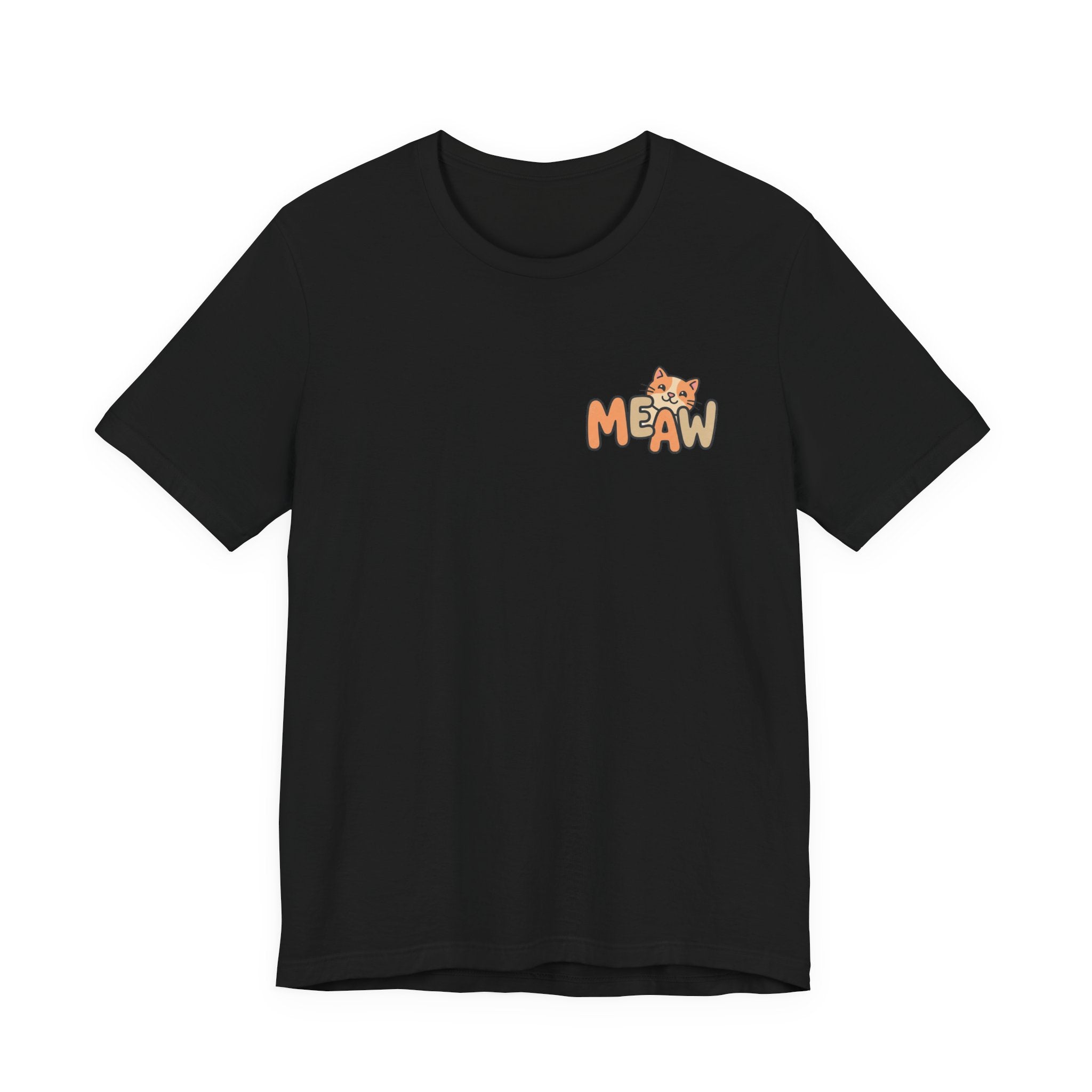 Cat 'Meaw' Graphic Tee — Cute Orange Kitten Chest Print