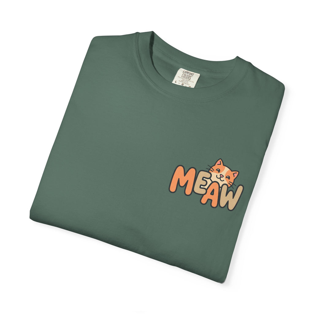 Cat Meaw T-Shirt — Cute Orange Kitten Heart Back Graphic